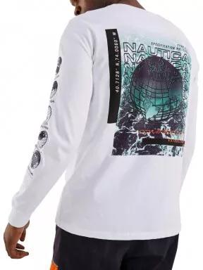 Nautica Marmora LS T-Shirt férfi hosszú ujjú póló fehér színben 3