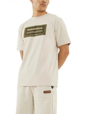 Nautica Blake T-Shirt férfi rövid ujjú póló homok színben 1