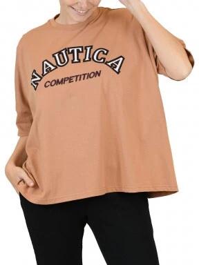 Nautica Elm Oversized T-Shirt női oversize póló barna színben 1
