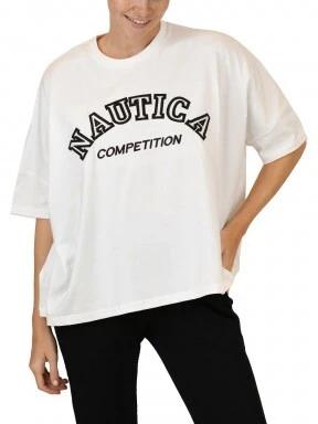 Nautica Elm Oversized T-Shirt női oversize póló fehér színben 1