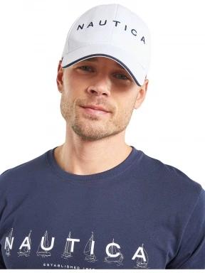 Nautica Robson Snapback Cap férfi baseball sapka fehér színben 1
