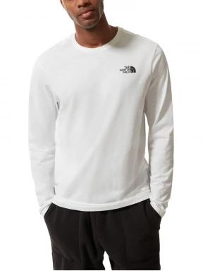 The North Face M L/S Easy Tee férfi hosszú ujjú póló fehér színben 1