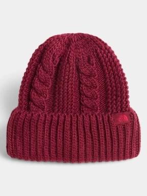 The North Face W Oh Mega Beanie női kötött sapka bordó színben 3