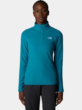 The North Face W 100 Glacier 1/4 Zip női polár pulóver zöld színben 1