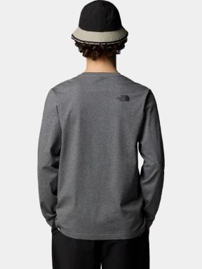 The North Face M L/S Simple Dome Tee férfi hosszú ujjú póló szürke színben 3