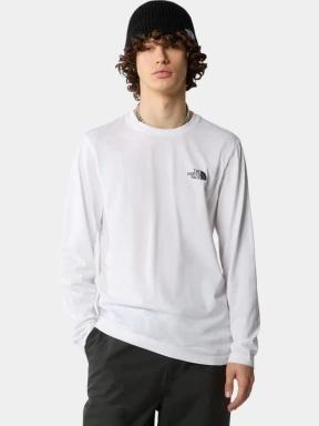 The North Face M L/S Simple Dome Tee férfi hosszú ujjú póló fehér színben 1