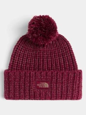 The North Face Cozy Chunky Cabin Beanie bojtos sapka bordó színben 1