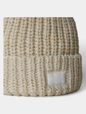 The North Face Cozy Chunky Cabin Beanie bojtos sapka homok színben 3