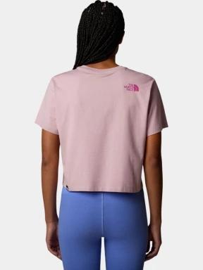The North Face W S/S Easy Relaxed Cropped Tee női crop top rózsaszín színben 3