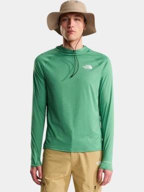 The North Face M Sunriser Hoodie férfi hosszú ujjú sport póló zöld színben 1