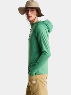 The North Face M Sunriser Hoodie férfi hosszú ujjú sport póló zöld színben 3