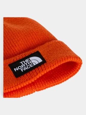 The North Face Tnf Logo Box Cuffed Beanie kötött sapka narancssárga színben 3