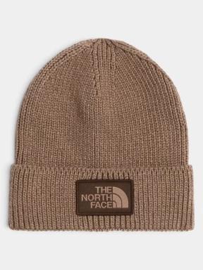 The North Face Tnf Logo Box Cuffed Beanie kötött sapka barna színben 1