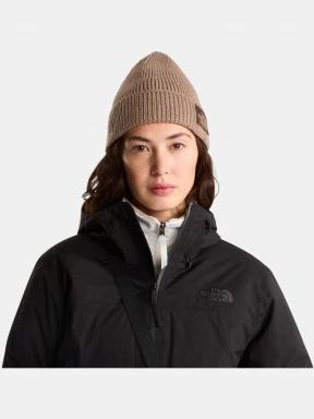 The North Face Tnf Logo Box Cuffed Beanie kötött sapka barna színben 1