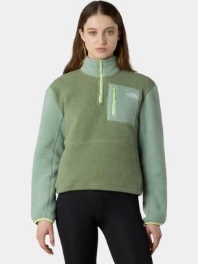 The North Face W Yumiori 1/4 Zip női polár pulóver zöld színben 1