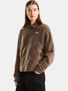 The North Face W Fleece Collared Jacket női polár pulóver barna színben 1
