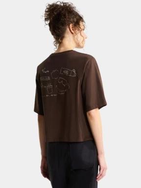 The North Face W Hike Picnic Boxy Ss Tee-Graphic női rövid ujjú póló barna színben 3