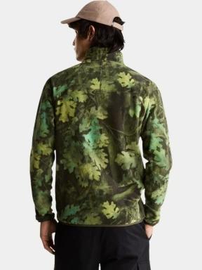 The North Face M Novelty Logo Glacier 1/4 Zip - Print férfi polár pulóver zöld színben 3