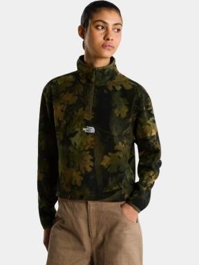 The North Face W Novelty Logo Glacier 1/4 Zip - Print férfi polár pulóver zöld színben 1