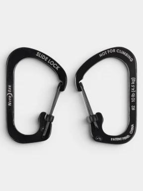 Niteize SlideLock® Carabiner Stainless Steel #2 karabiner fekete színben 1