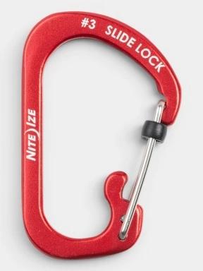Niteize SlideLock® Carabiner Aluminum #3 karabiner piros színben 1