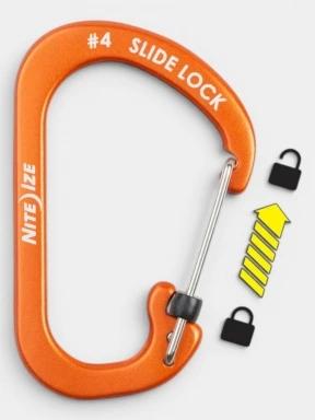 Niteize SlideLock® Carabiner Aluminum #4 karabiner narancssárga színben 1
