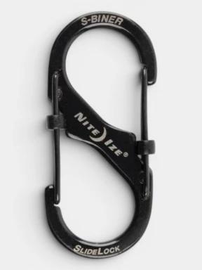 Niteize S-Biner® SlideLock® Stainless Steel #2 karabiner fekete színben 1