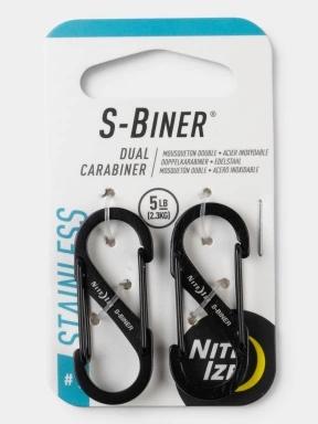 Niteize S-Biner® Stainless Steel Dual Carabiner #1 - 2 Pack karabiner fekete színben 3