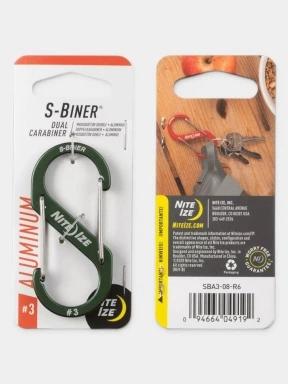 Niteize S-Biner® Aluminum Dual Carabiner #3 karabiner oliva színben 1
