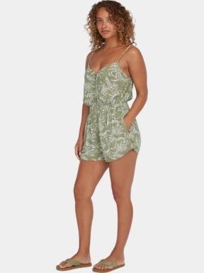 O'Neill Thin Strap Buttoned Romper női overál oliva színben 3