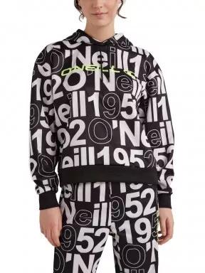 O'Neill Rutile Aop Hooded Fleece női kapucnis pulóver fekete színben 1