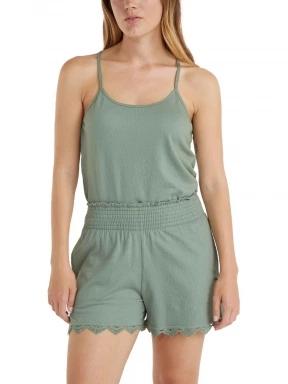 O'Neill Essentials Ava Smocked Shorts női rövidnadrág zöld színben 1