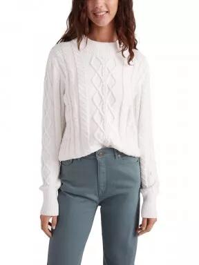 O'Neill Cable Knit Pullover női kötött pulóver fehér színben 1