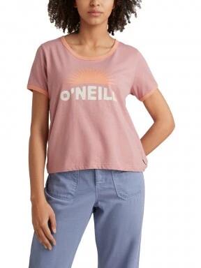 O'Neill Marri Ringer T-Shirt női rövid ujjú póló rózsaszín színben 1
