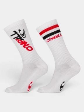 O'Neill O'Neill Unisex Sport Socks Cutting Logo 2-Pack sportzokni fehér színben 1