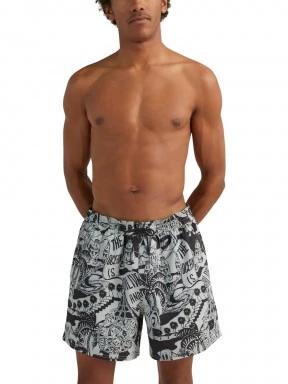O'Neill Packable Aop 15'' Hybrid Shorts férfi fürdőnadrág fekete színben 1