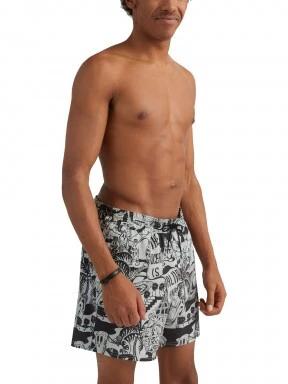 O'Neill Packable Aop 15'' Hybrid Shorts férfi fürdőnadrág fekete színben 3