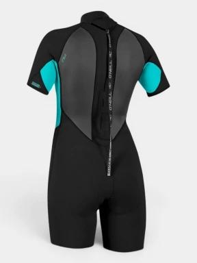 O'Neill Wms Reactor-2 2MM Back Zip S/S Spring  női rövid ujjú neoprén ruha fekete színben 3