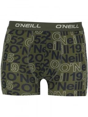 O'Neill Men boxer O'Neill aop logo & plain 3-pack férfi alsónadrág oliva színben 3
