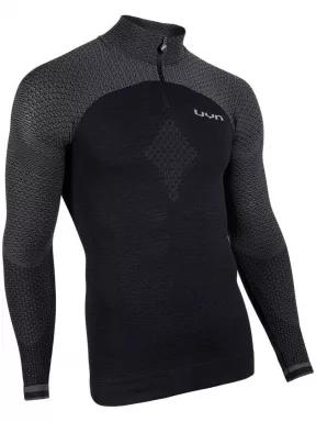 UYN Man Running Alpha Shirt LG_SL Zip Up férfi rövid ujjú sport póló fekete színben 3