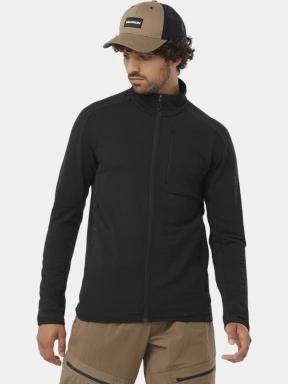 Salomon Essential Lt Warm Fz M férfi polár pulóver fekete színben 1
