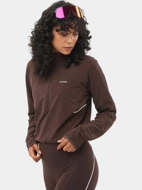 Salomon Sense Aero Hybrid Cropped női crop pulóver barna színben 1