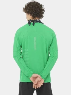 Salomon Sense Aero Graphic férfi hosszú ujjú sport póló zöld színben 3
