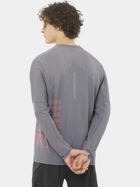 Salomon Sense Aero Graphic férfi hosszú ujjú sport póló szürke színben 3