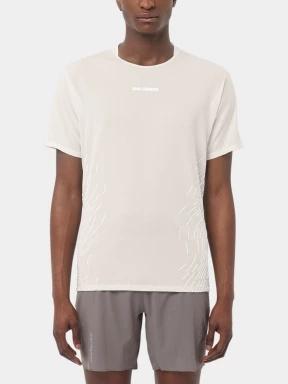 Salomon Sense Aero SS Tee Gfx M férfi rövid ujjú sport póló fehér színben 1