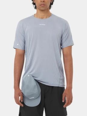 Salomon Sense Aero Ss Tee Gfx M férfi rövid ujjú sport póló szürke színben 1