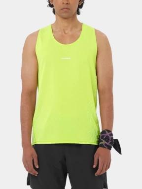 Salomon Sense Aero Singlet Gfx M férfi ujjatlan sport póló zöld színben 1