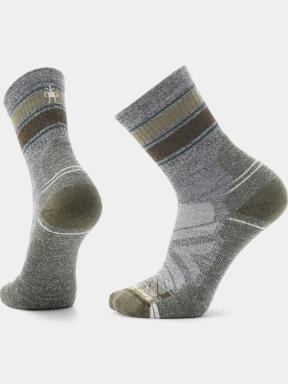 Smartwool Hike Light Cushion Striped Mid Crew Socks túrazokni oliva színben 1
