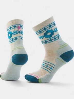 Smartwool Women's Hike Light Cushion Retro Floral Mid Crew Socks női túrazokni homok színben 1
