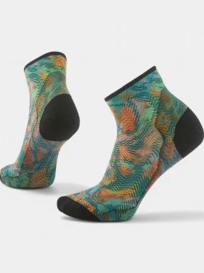 Smartwool Women's Bike Zero Cushion Music Print Ankle Socks női sportzokni zöld színben 1